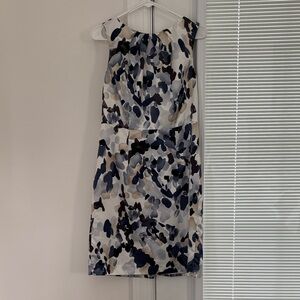 Ann Taylor Sleeveless Blue and Cream